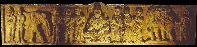 Darstellung aus dem Leben des Buddha, freie Komposition nach Gr�ssenvorgabe des Auftraggebers, Privatbesitz